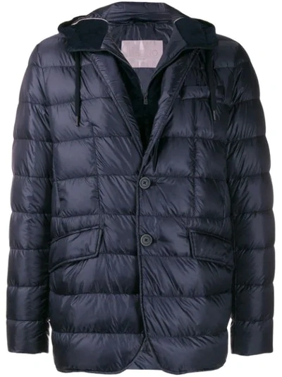 Herno Hooded Padded Jacket In 9209 Blue