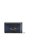 Alexander Mcqueen Mini Pin Two-tone Leather Shoulder Bag In Black