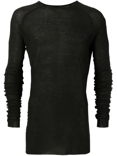 Haider Ackermann Long Sleeved T-shirt With Round Neck In Black