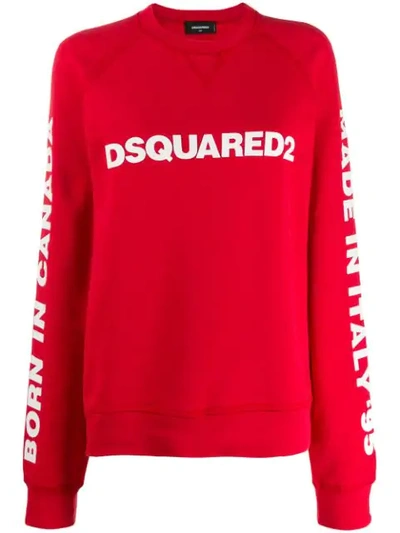 Dsquared2 Logo Print Sweatshirt In Red