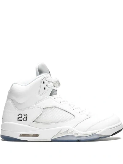 Jordan Air  5 Retro Metallic Silver In White