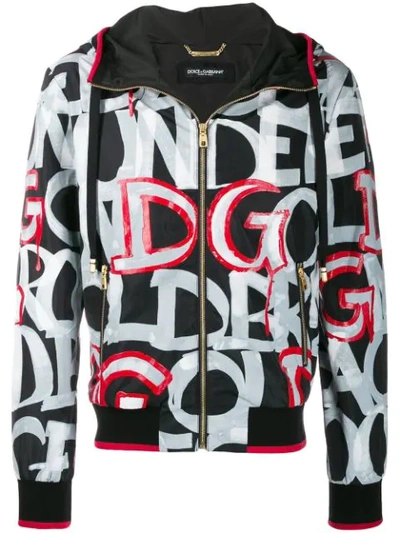 Dolce & Gabbana Graffiti Print Jacket In White