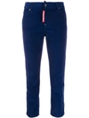 Dsquared2 Cropped Corduroy Trousers In Blue