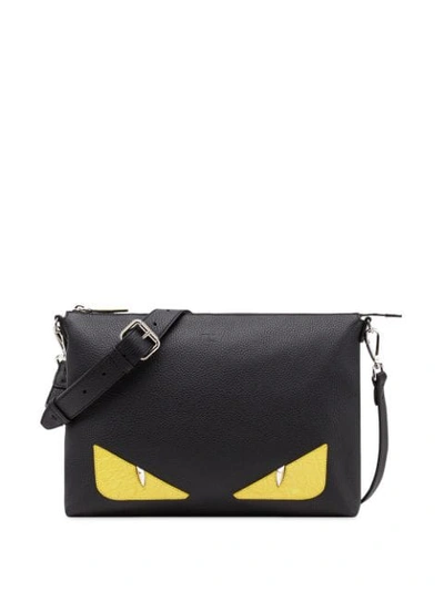 Fendi Bag Bugs Embellished Messenger Bag In Black