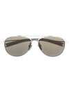 Dita Eyewear Embossed Aviator Sunglasses In Slv-grn