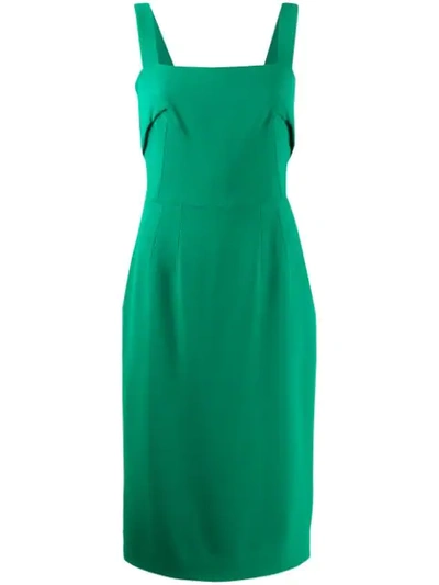 Dolce & Gabbana Dart-detail Square-neck Dress In Green