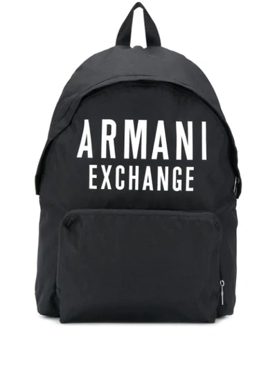 Armani Exchange Logo Backpack In Black