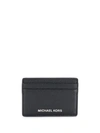 Michael Michael Kors Logo Plaque Cardholder In Black