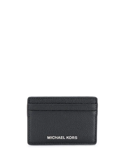 Michael Michael Kors Logo Plaque Cardholder In Black