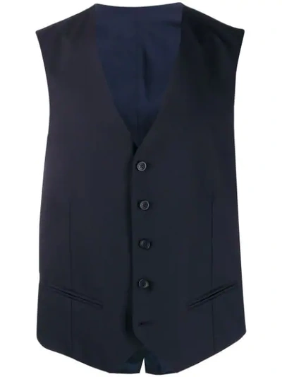 Tonello Button Up Waistcoat In Blue