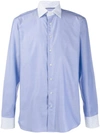 Etro Printed Trim Shirt In Blue