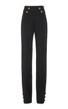 Oscar De La Renta High-waisted Wool-blend Straight-leg Pants In Black