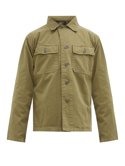 Rrl Cotton-twill Military Button-up Shirt In Green