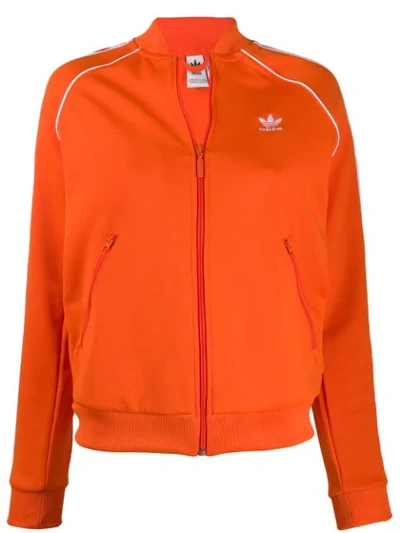 Adidas Originals Contrast Logo Jacket In Orange