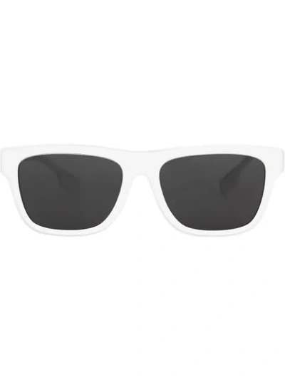 Burberry Square Frame Sunglasses In White