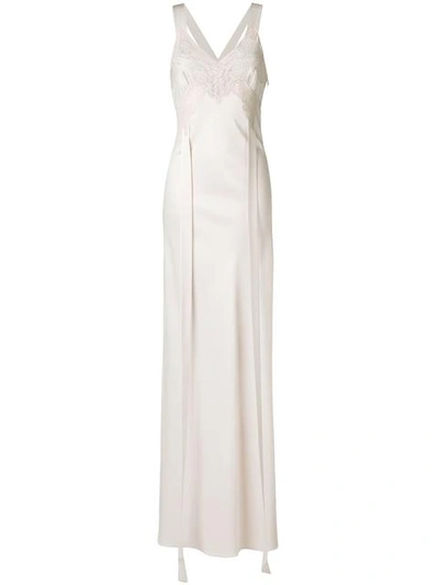 Givenchy Lace Panel Evening Dress In Neutrals,pink