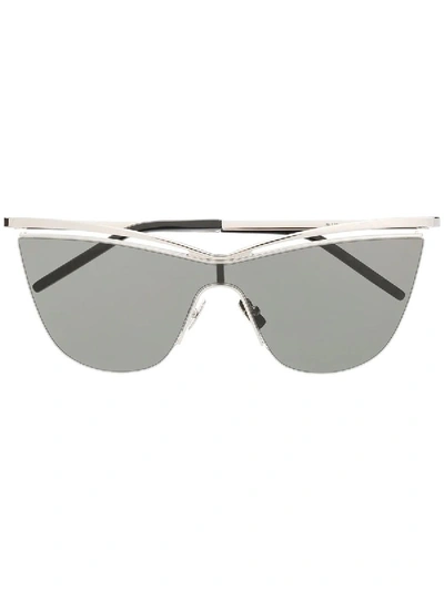 Saint Laurent Cat-eye Shaped Sunglasses In Silver