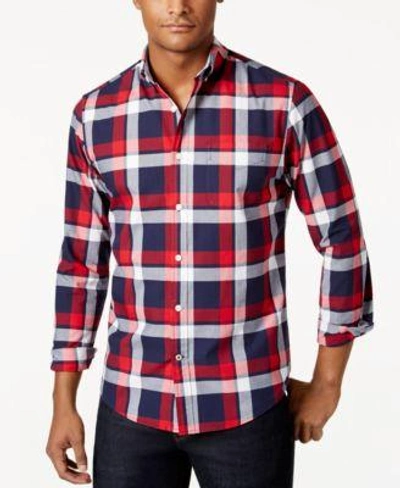 Tommy Hilfiger Men&#039;s Big &amp; Tall Berkeley Large-plaid Shirt  In Peacoat