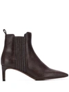 Brunello Cucinelli Embellished Leather Ankle Boots In Brown
