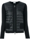 Moncler Puffer Knit Combo Cardigan In Nero
