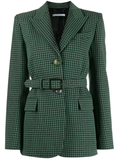 Givenchy Tailored Check Wool Crepe Jacket In Green