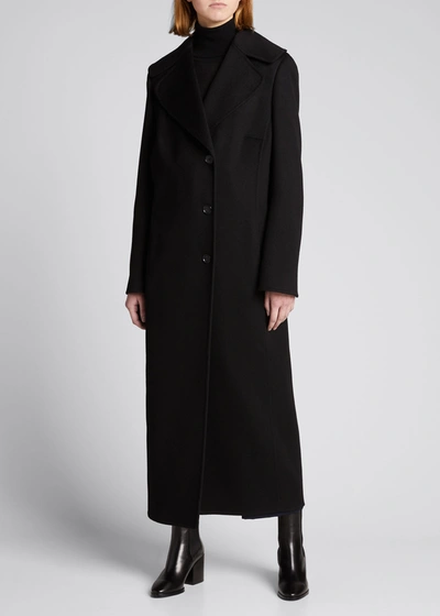 Akris Cashmere Midi Length Coat In Black