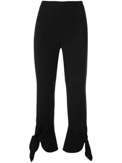 Cinq À Sept Nuluu Cropped Flare Trousers With Ties In Black