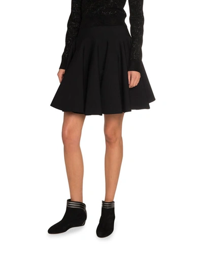 Alaïa Knee Length Flounce Skirt In Black