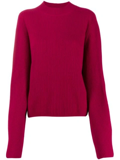 Chloé Ribbed Knit Sweater In Pink