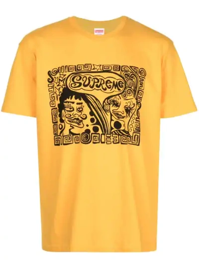 Supreme Faces T-shirt In Yellow