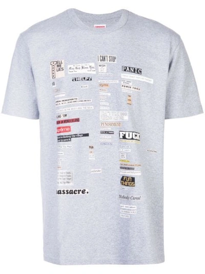 Supreme Cutouts Graphic T-shirt In Grey