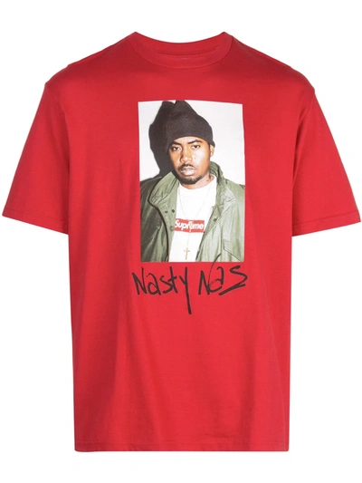 Supreme Nasty Nas Print T-shirt In Red