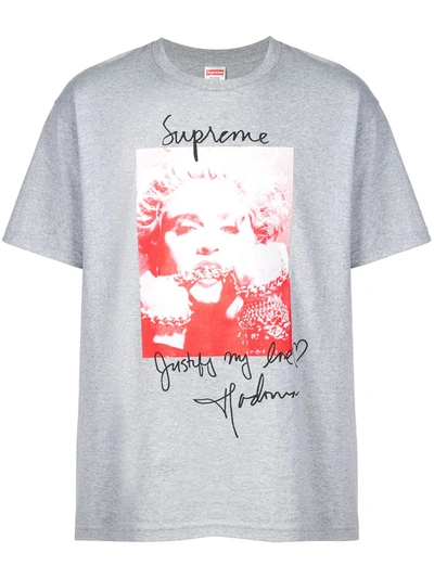 Supreme Madonna Print T-shirt In Grey