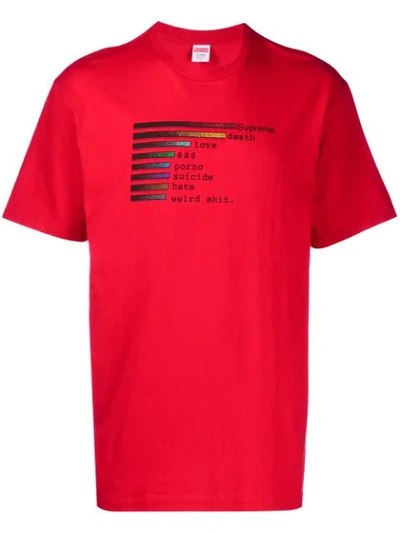 Supreme Chart T-shirt In Red