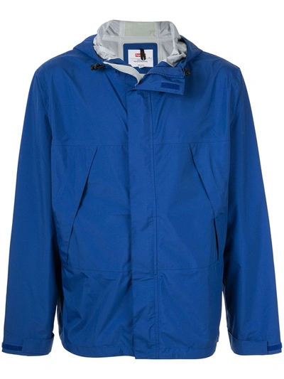 Supreme Contrast Stripe Hooded Jacket In Blue