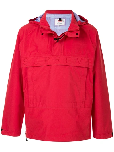Supreme Logo Hooded Pullover In Red