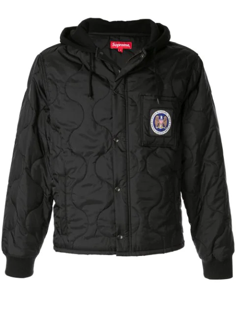 supreme quilted liner hooded jacket