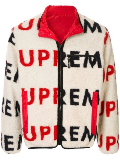 ジャケット・アウター Supreme Reversible Logo Fleece Jacket Supreme Reversible Logo Fleece Jacket Black Men's - FW18 - US