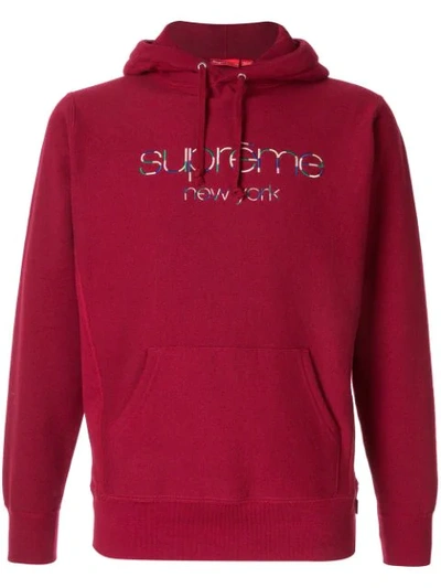 Supreme Logo Hoodie In Red