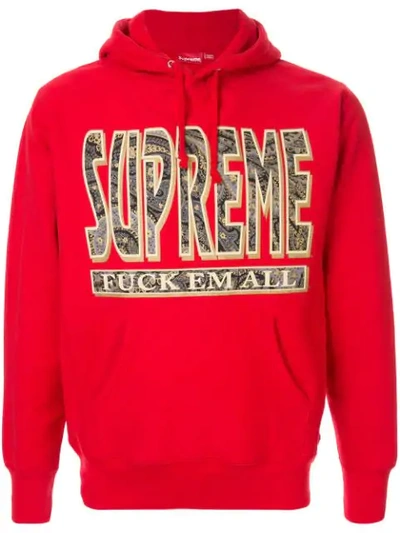 Supreme Paisley Logo Hoodie In Red