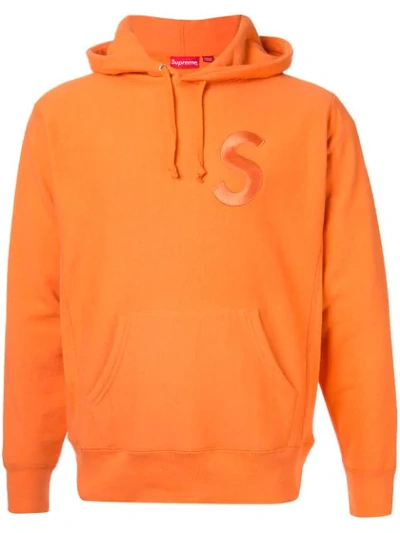 Supreme Logo Hoodie In Orange