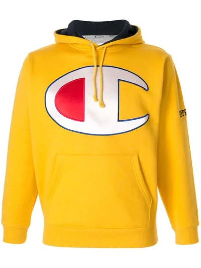 Supreme Logo Hoodie In Yellow