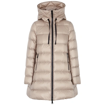 Moncler Suyen Stone Quilted Shell Coat In Beige