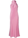 Galvan Sienna Pink Halterneck Satin Gown