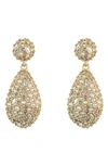 Alexis Bittar Crystal Encrusted Sphere & Teardrop Drop Earrings In Crystal/ Gold