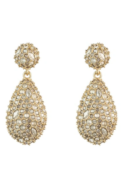 Alexis Bittar Crystal Encrusted Sphere & Teardrop Drop Earrings In Crystal/ Gold