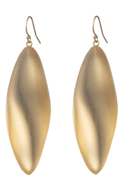 Alexis Bittar Long Leaf-inspired Lucite Drop Earrings In Gold