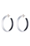 Alexis Bittar Large Lucite Detail Hoop Earrings In Silver