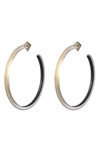 Alexis Bittar Essential Lucite Large Skinny Hoop Earrings In Gold