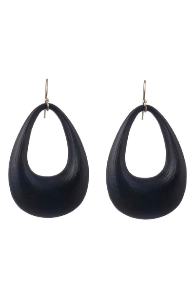 Alexis Bittar Contoured Loop Frontal Drop Earrings In Black